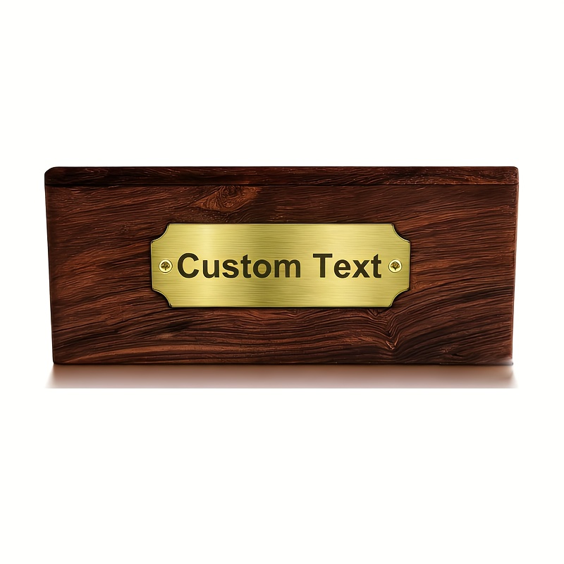 E-shop Individuell gravierte Edelstahl Namensplatte - Personalisieren Sie Ihren Text, individuelle Plakette, Namensschild, Abzeichen, Etikett, Schild -