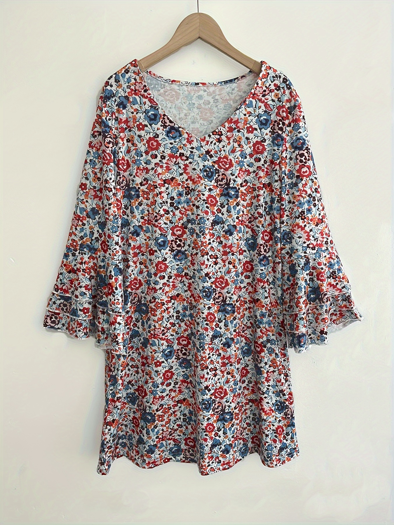 Elegant Women's Maxi Dresses 2024 Summer Casual Fashion Retro Print V Neck Loose Boho Long Vacation Beach Dress Female Robes New main image 0