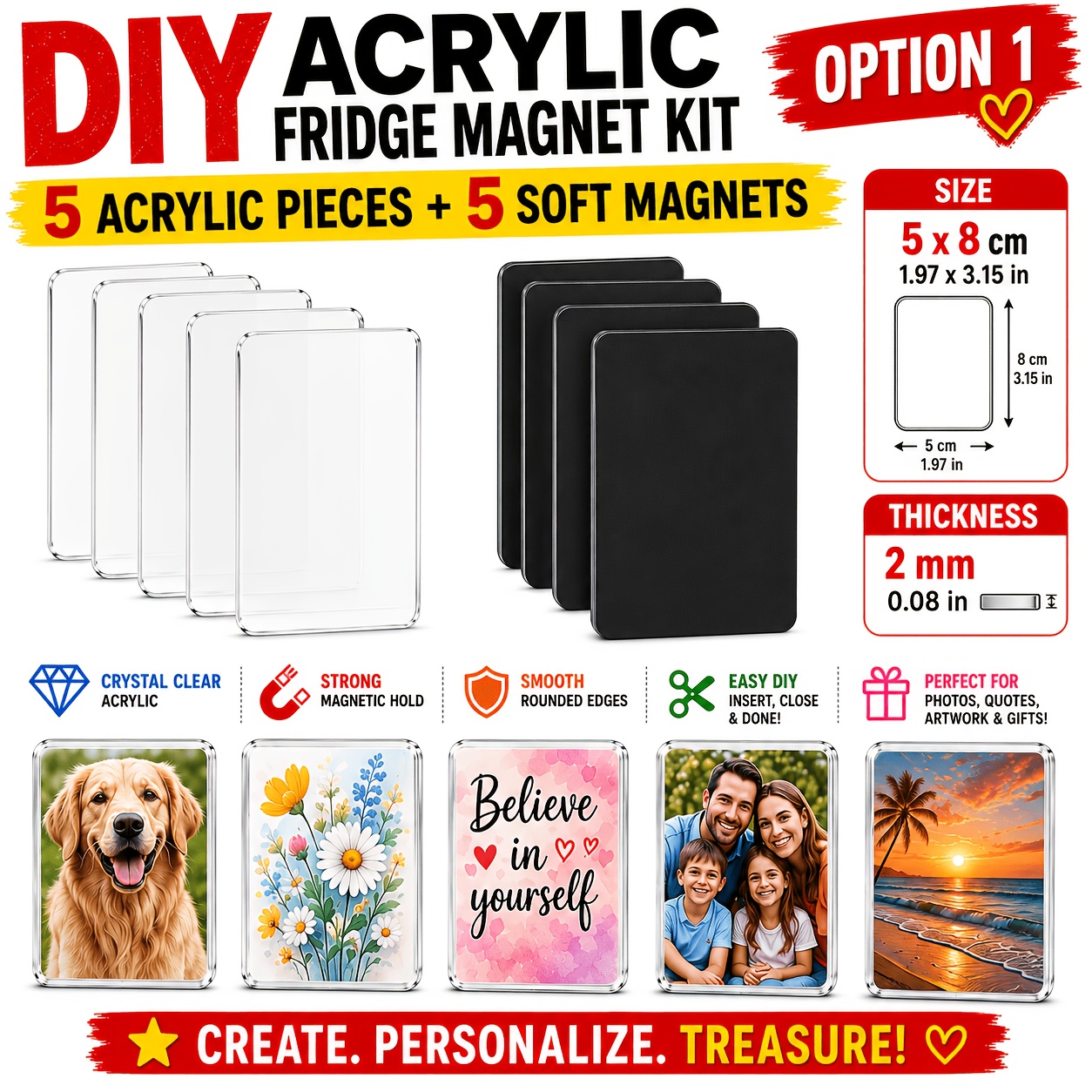 TEMU Lot de 10/20 pièces d'aimants de réfrigérateur puissants adaptés à , , au blanc - Dos adhésif en acrylique transparent avec base magnétique,