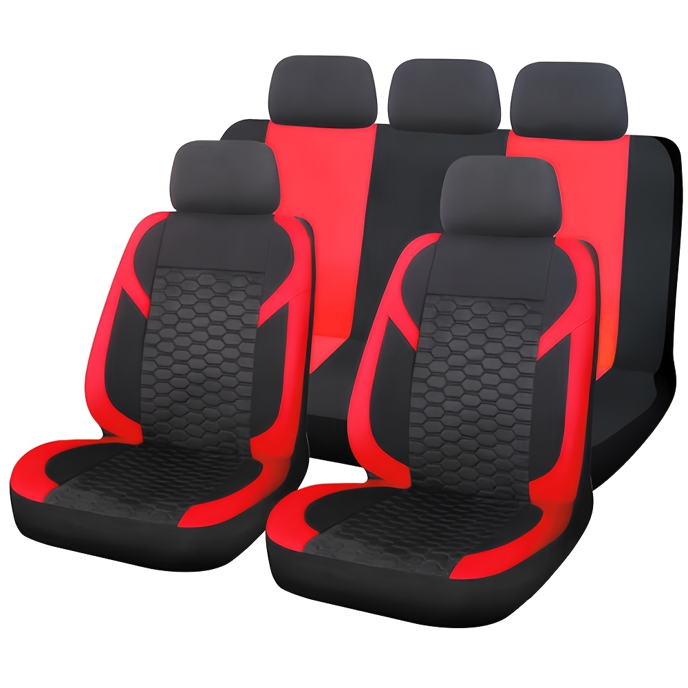 TEMU Sporty Car Seat Covers Quilted Stitching Size Fit For Most Car Suv Truck Seat Covers For Cars Full Set 5 Seat Comfortable Cushions With Memory Foam