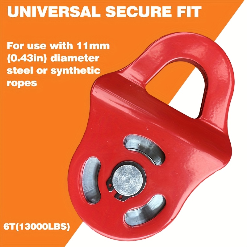TEMU 6-ton Double 4:1 Pulling Force Winch Block Towing Pulley System - Heavy-duty Offroad Recovery Blocks For Trucks, Tractors, Atvs, Utvs With