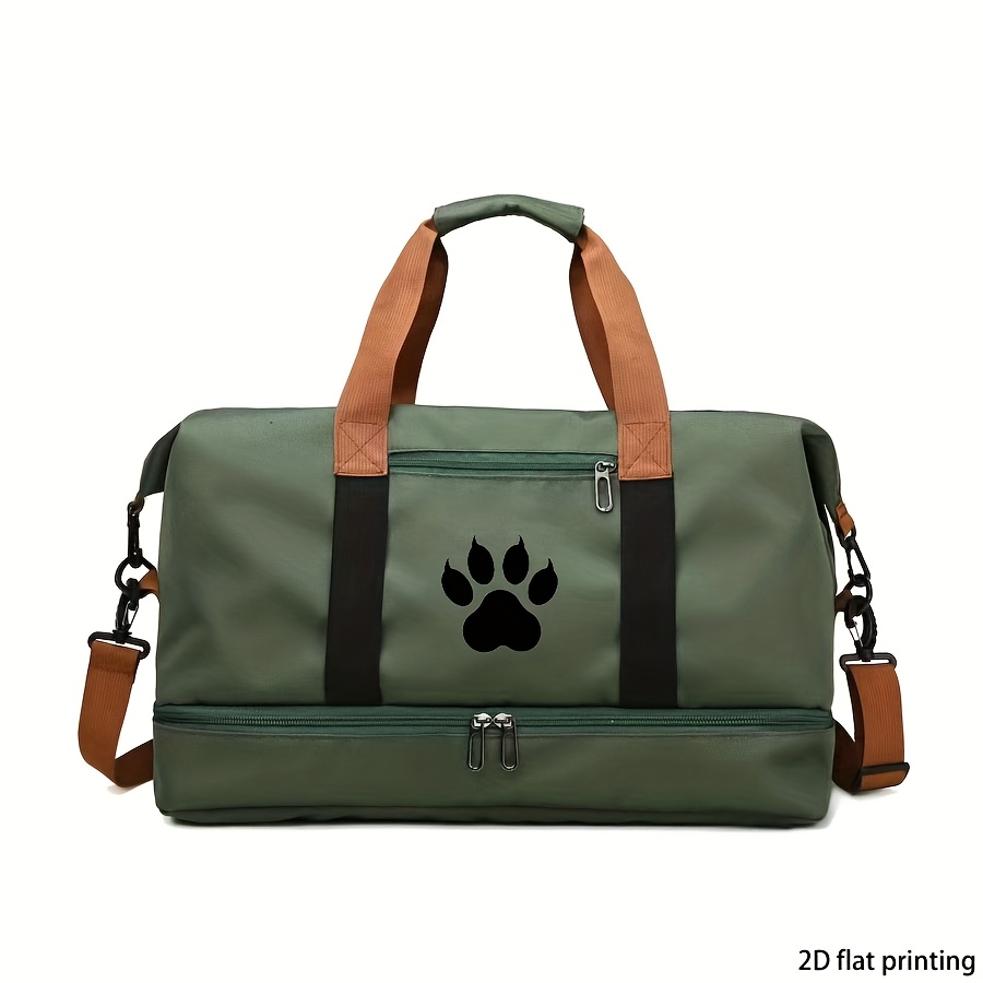 TEMU Grand sac de voyage avec motif d' de pattes, parfait pour les courts séjours. Il utilisé sac à main ou sac bandoulière avec une bandoulière