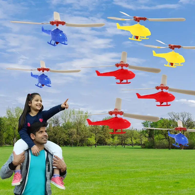 10pcs multicolor pull string helicopter toys durable plastic rotating propeller helicopters with elastic strings for outdoor flying kids party favors classroom prizes for boys girls toy helicopters simple helicopter design easy flyable design childrens gifts school rewards details 5