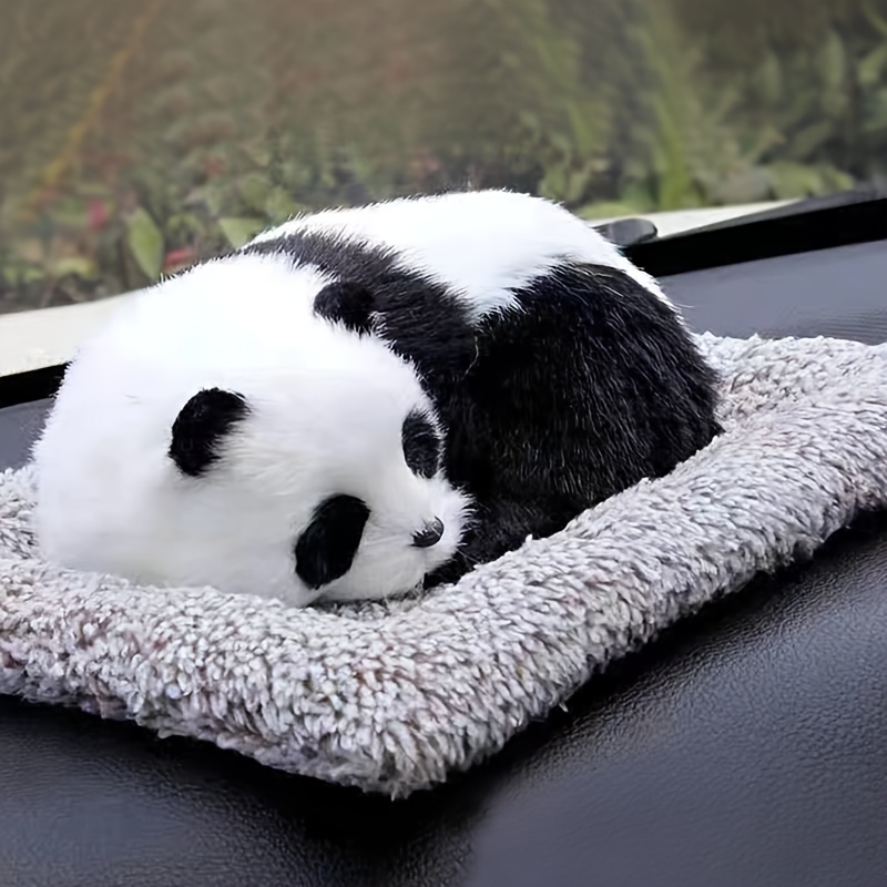1pc cute simulated panda decor for car interior artificial fur panda doll for dashboard and center console decoration