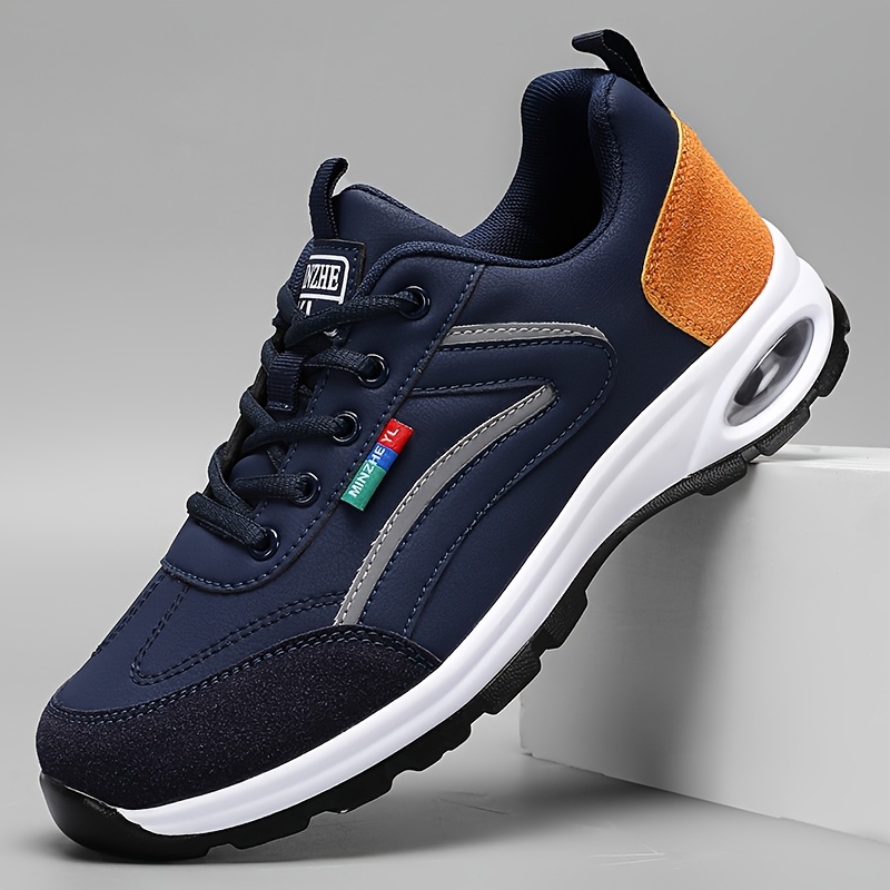 imagen del artículo zapatillas casuales bajas para hombre, zapatos   con     superior de pu transpirable,   de goma   y forro de tela, comodidad para     para gimnasio, caminar y ropa casual, zapatos, zapatillas, calzado de gimnasio, look deportivo, interior con forro de tela