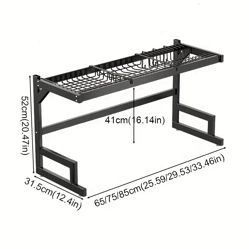 1 layer 2 layer adjustable countertop dish drying rack removable multi functional kitchen organizer with chopstick holder sponge cutting board storage space saving design for sink area dish drying rack for kitchen counter utensil holder Product details 5