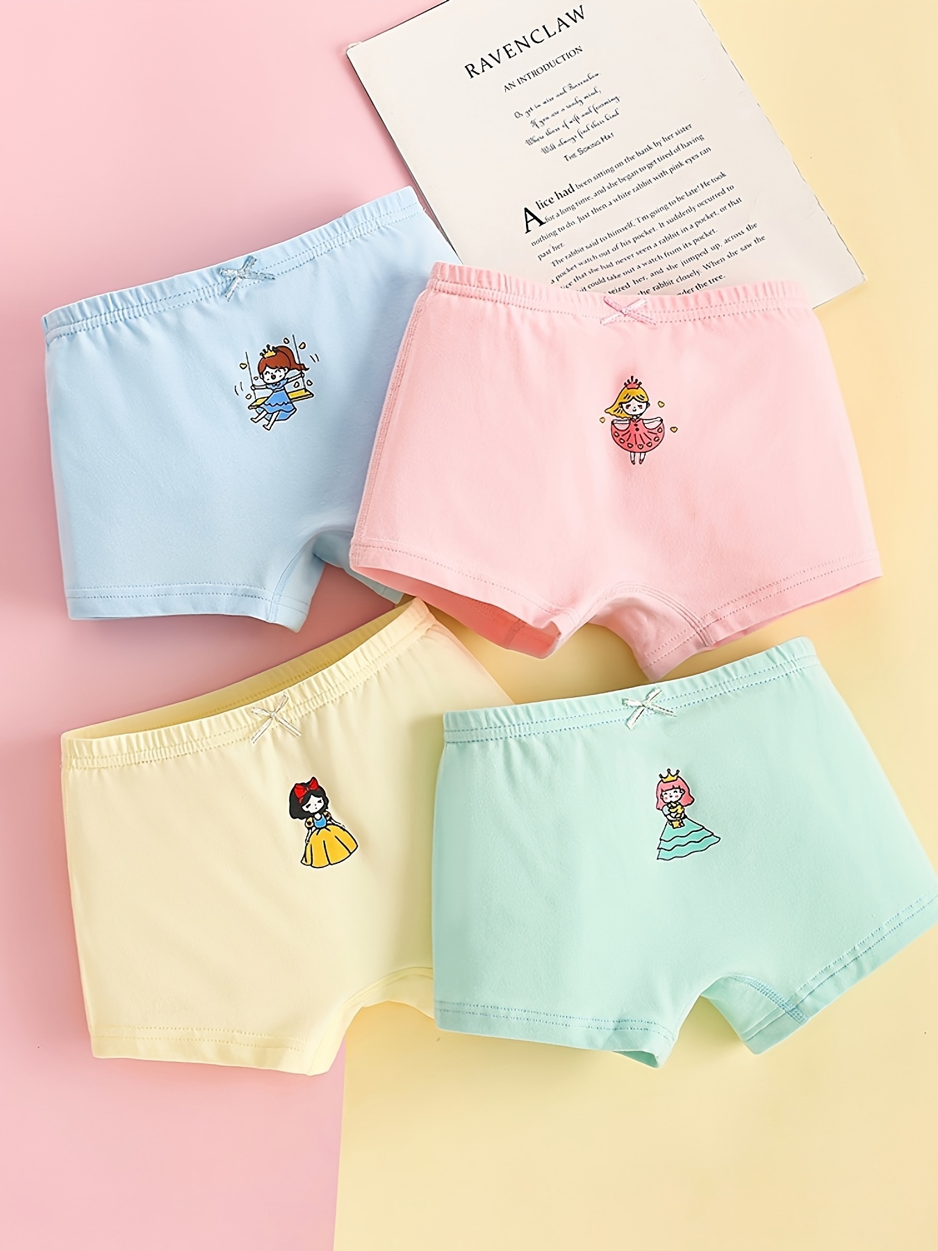 Kids Girls Children Comfortable Cotton Printed Boxer Briefs Knickers Panties  Underwears Cute Underpants