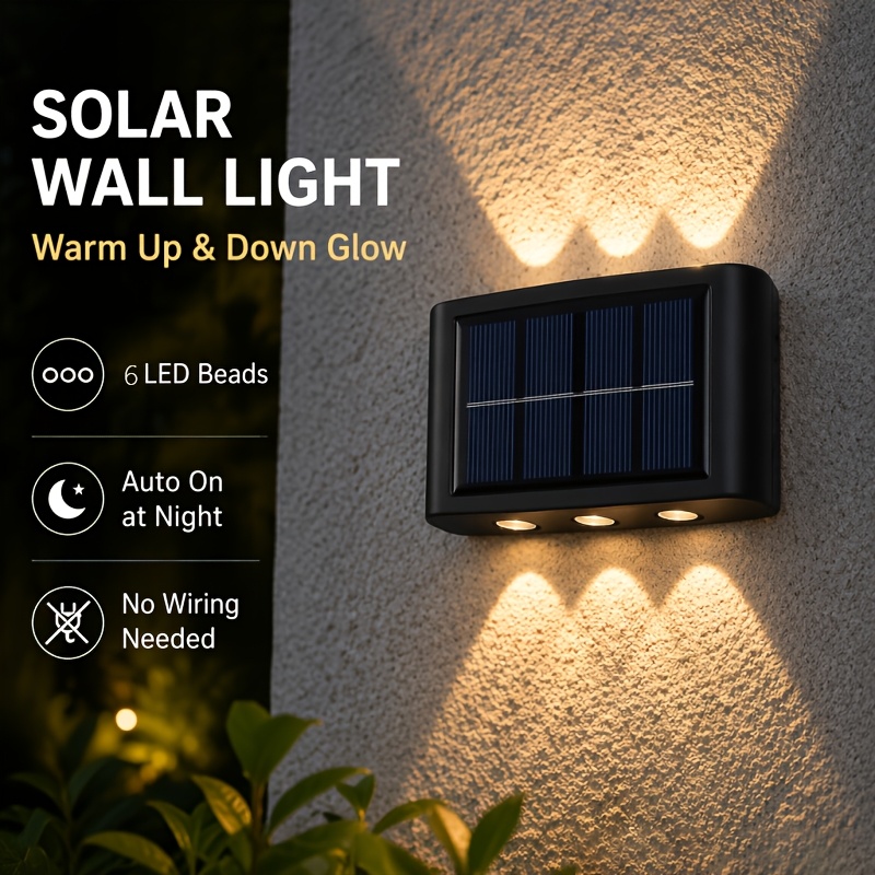 TEMU Solar Wall Light Outdoor, Ip44 Led Motion Sensor Wall Lamp With Auto Dusk-to-dawn, Security & Decorative Lighting For Courtyard Villa Garage