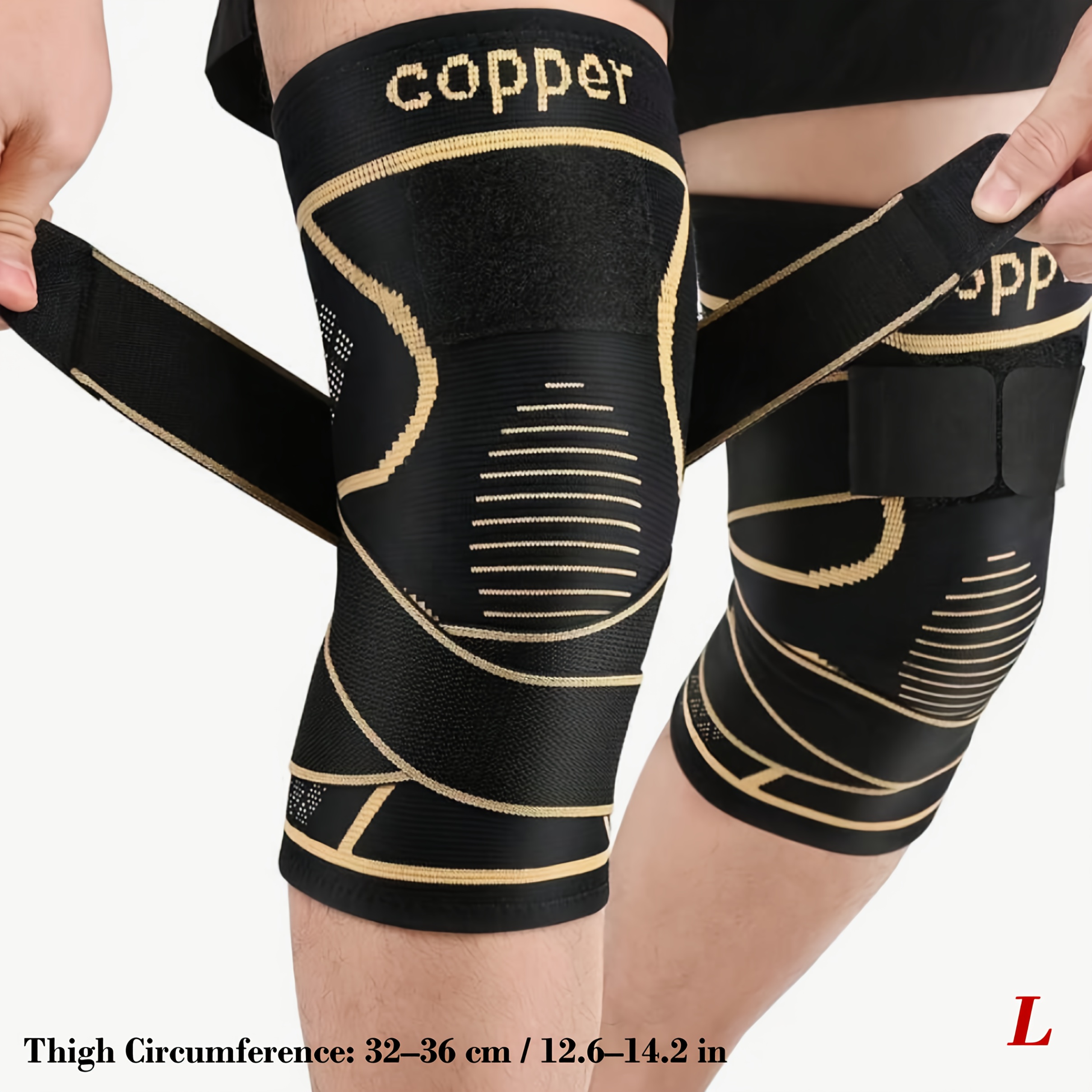 TEMU avec sangle 2pcs, manchon de compression en mélange de nylon pour hommes, design moderne, fermeture à sangle, confortable et durable, idéal pour