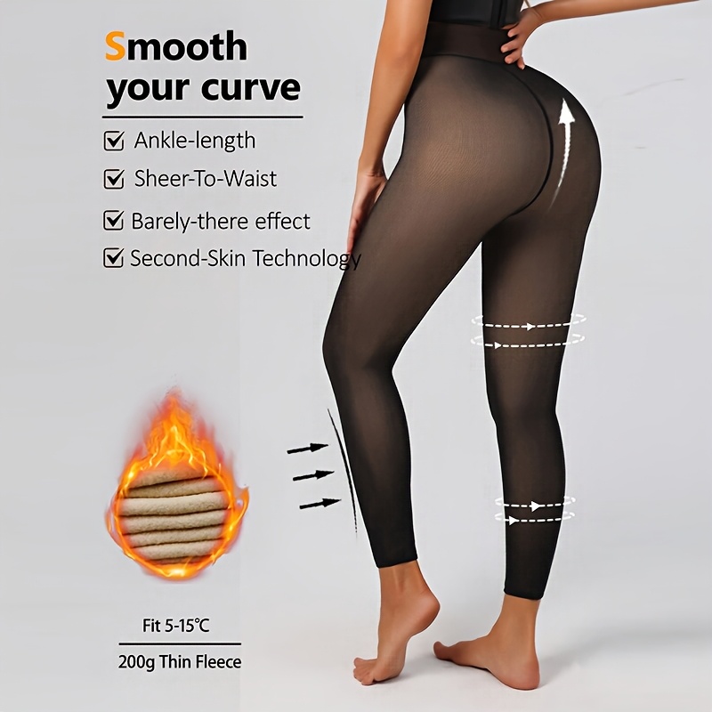 TEMU Autumn/winter Style, 1-pair Pack, Japanese/korean Style Women'-quarter Length Leggings With Front Gusset, Thermal And Cold-resistant,
