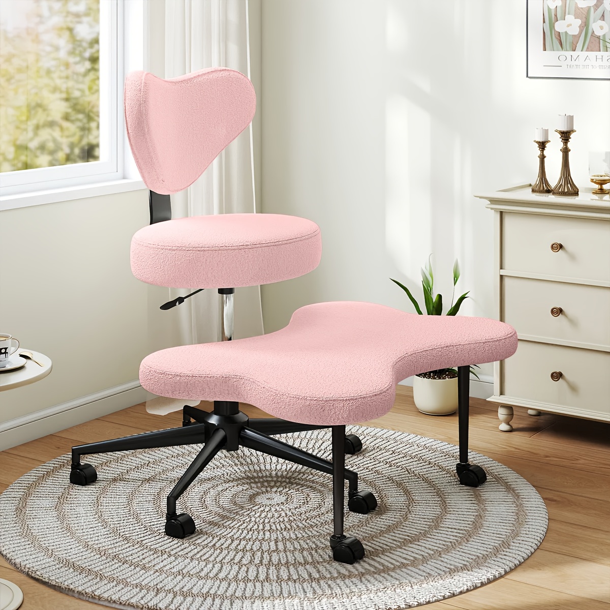 Ergonomic Cross-Legged Office Chair with Flip-Up Arms