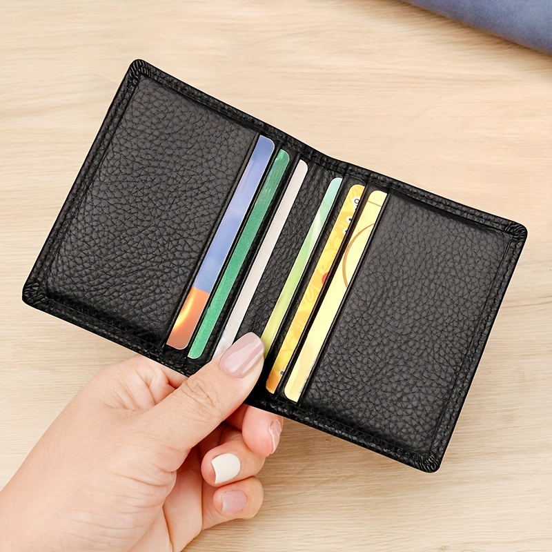 

Top Layer Cowhide Slim Simple Business Style Wallet, Rfid Blocking Minimalist Anti-theft Credit Card Holder
