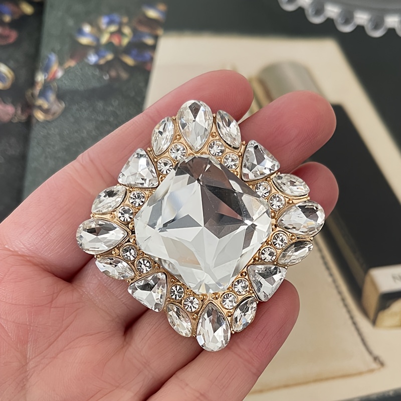 Image of 1pc High-end Exquisite Classic Elegant Rhinestone Button For Fur Coats, Faux Fur Coats, Suits, And Formal Wear