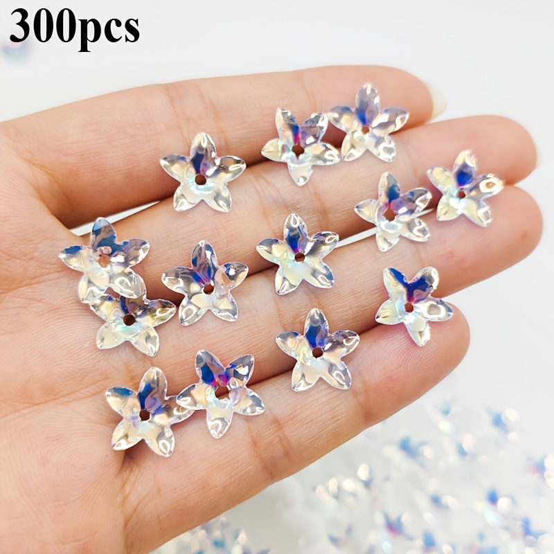 220/300pcs Stunning Ab Color Acrylic 3d Flower Beads For , Clothing, And Accessories