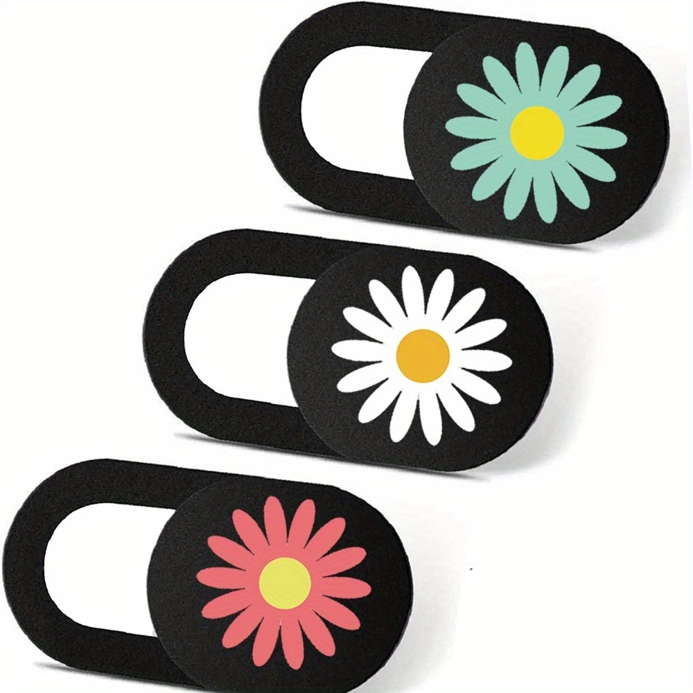3pcs Laptop Camera Cover Slides, Cute -thin Webcam Cover, Phone Camera Blocker, Privacy Cover For Computers, Iphones, Desktops, Tablets, , Pcs - Cute Daisy Pattern
