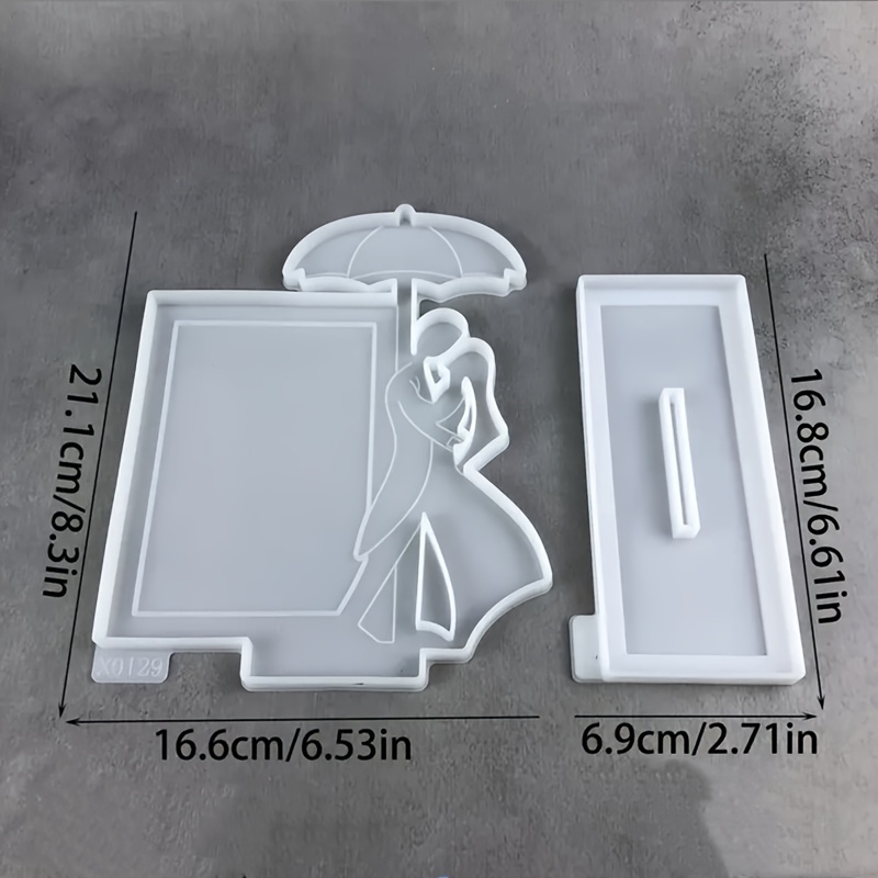 E-shop Neue Harz-Silikonform für Hochzeitsfotorahmen, Dekorative Gipsformen für Paar-Fotoraume – Bastelset zum Valentinstag