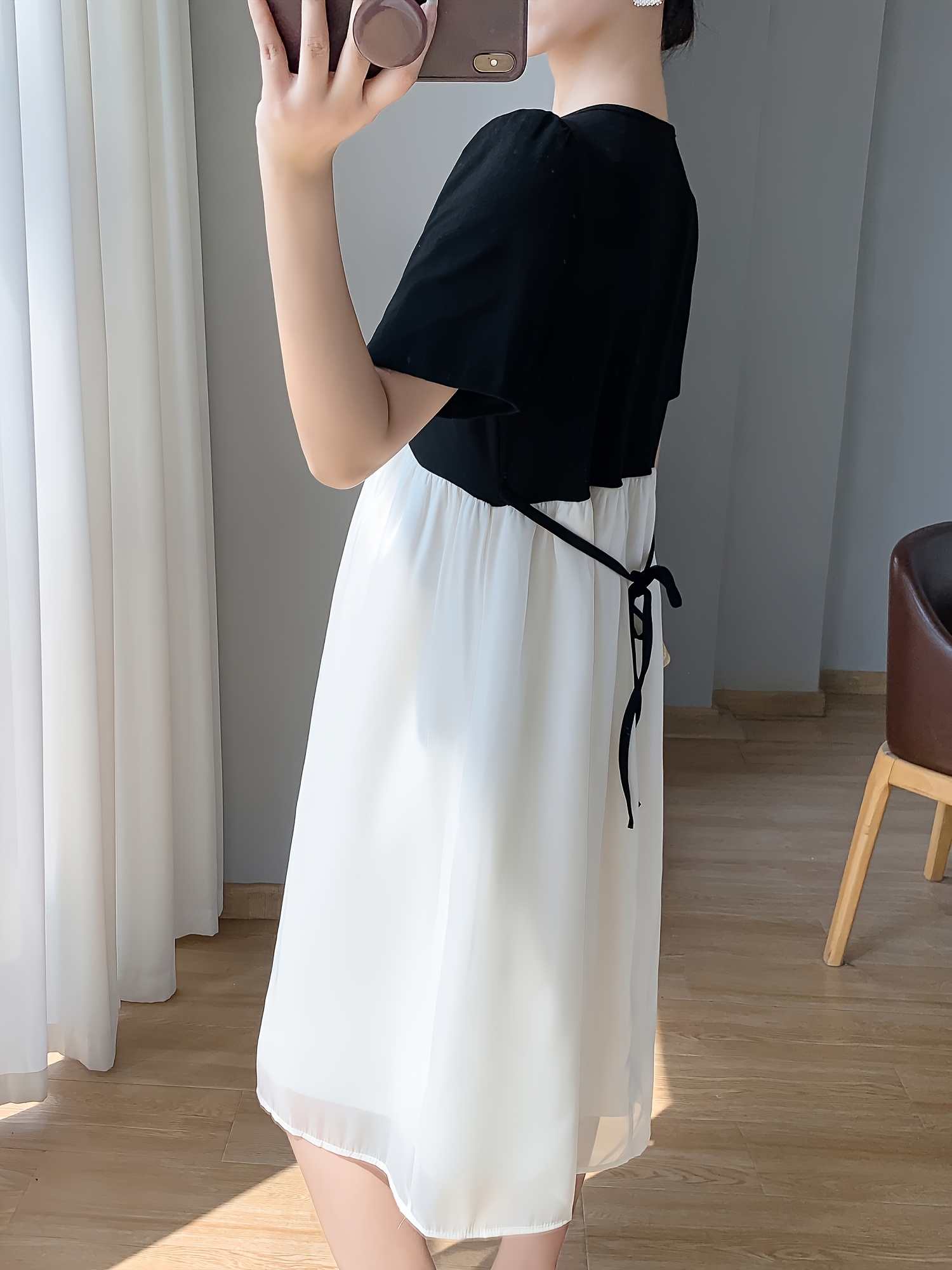 black long ruffle dress HATCH Collection The Maeve Dress in Java main image 0