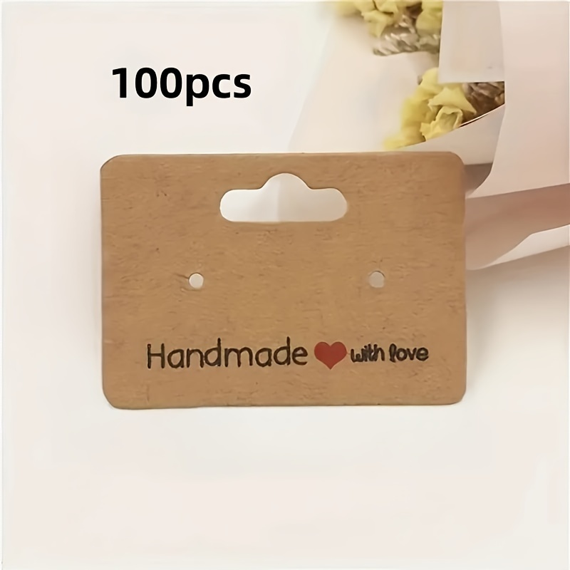 100pcs Size About 1.97inch~1.38inch Paper Earrings Display Packaging Cards, Jewelry Cardboard Small Business Supplies