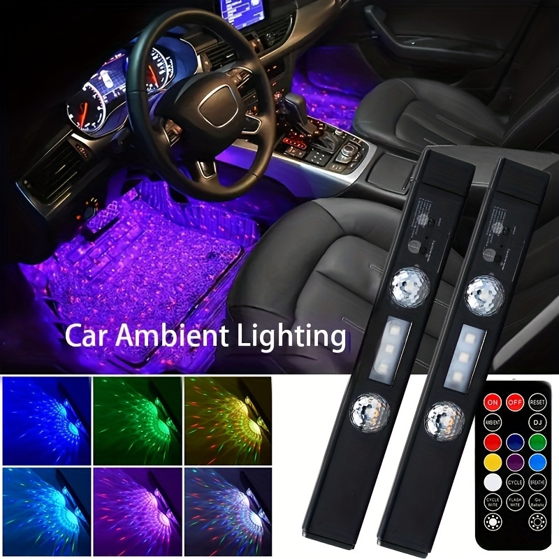 TEMU 2pcs Wireless Rgb Star Light Kit With Remote Control Usb Led Light Bar, Led Party Lights, Ambient Star Ceiling And Foot For Home Multiple Scene Use, Colorful Lights For Bedroom Party