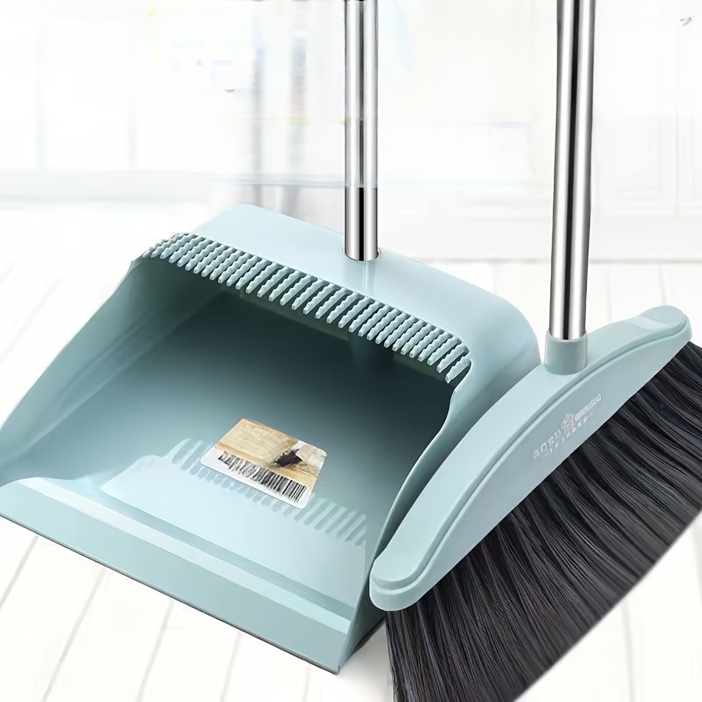 

2pcs Broom And Dustpan Set With Double-sided Teeth - For , Hair Filter, & Corner Reach, Ideal For Hard Floors - Bedroom/living Room