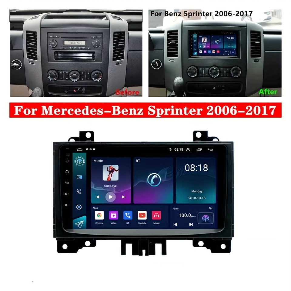 

For Mercedes-benz For Sprinter 2006-2017 9'' Android 13.0 Car Stereo Radio Gps - High-speed 2gb Ram 32gb Rom - Touchscreen Car Player With Wireless, Wi-fi, And Rear View Ahd Camera Input