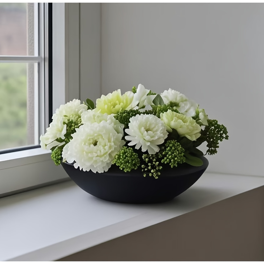 INS-Style Black Ceramic Flower Pot for Desktop Decor