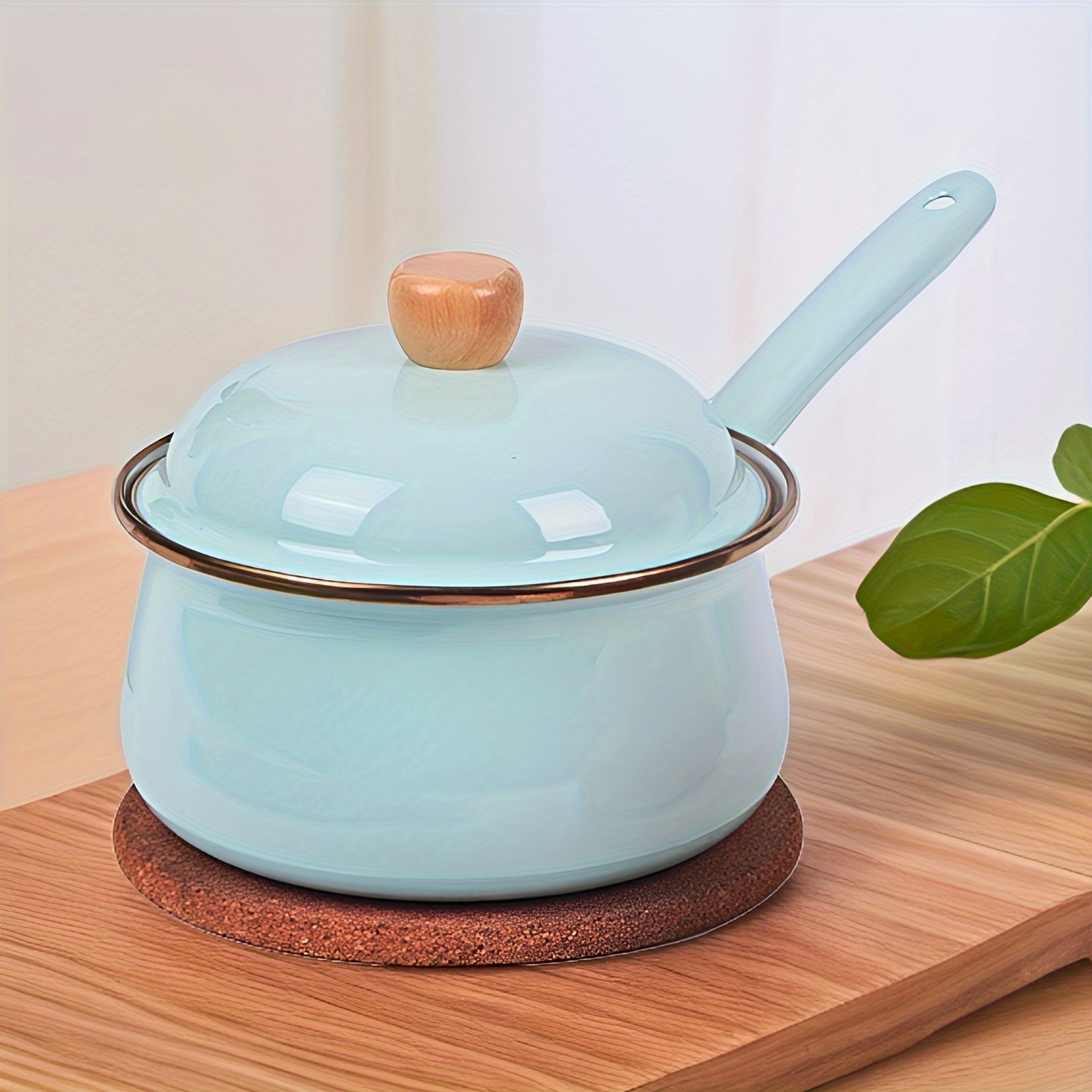 versatile enamel pot with single handle lid non stick dishwasher safe   and serving   home kitchens restaurants glazed milk pot   colors details 24