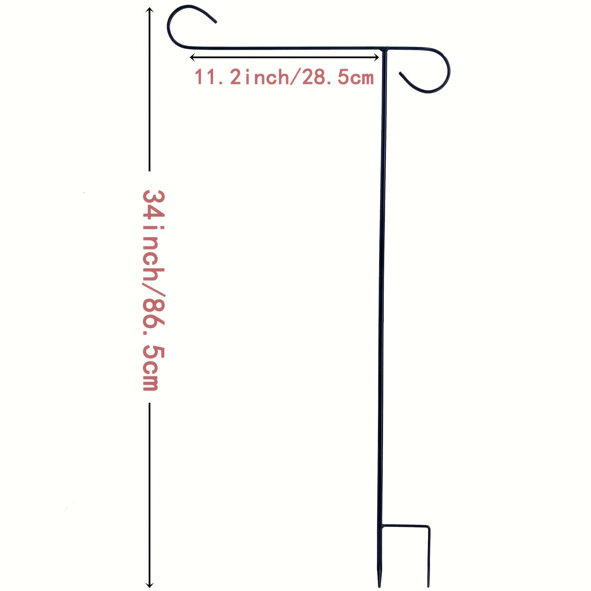 TEMU Support de drapeau de jardin et crochet de , porte-mât de drapeau de jardin pour mangeoire à oiseaux, lanterne, crochet à plante, piquet de