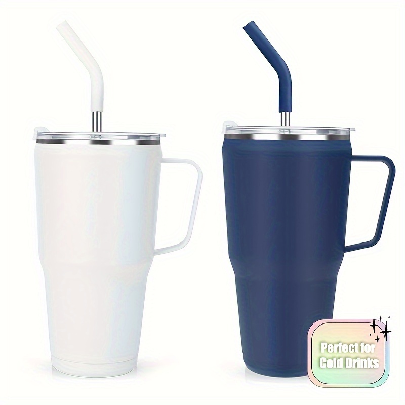 

2pcs 30 Oz With Handle-vacuum Insulated Tumblerwith Leak Proof Lid And Straw- Drinks Iced Up To 24hours, Sweat Proof, Dishwasher Safe