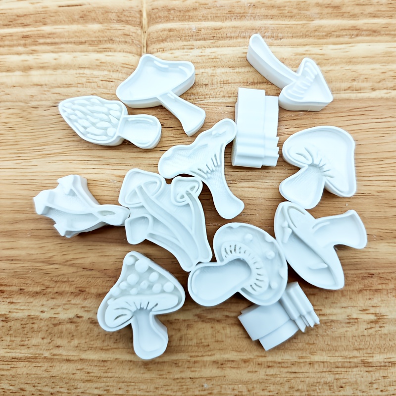 E-shop 12-teiliges Pilz-Stempel-Werkzeugset mit Mehrmaterial-Tonformen – Kompatibel für Polymer-Ton, Harz, -Ton & Kunststoff-DIY-Bastelarbeiten |