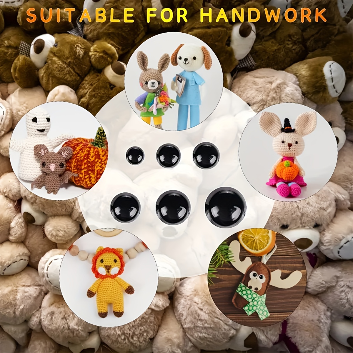 460pcs Assorted Sizes Safe DIY Doll Eyes Kit