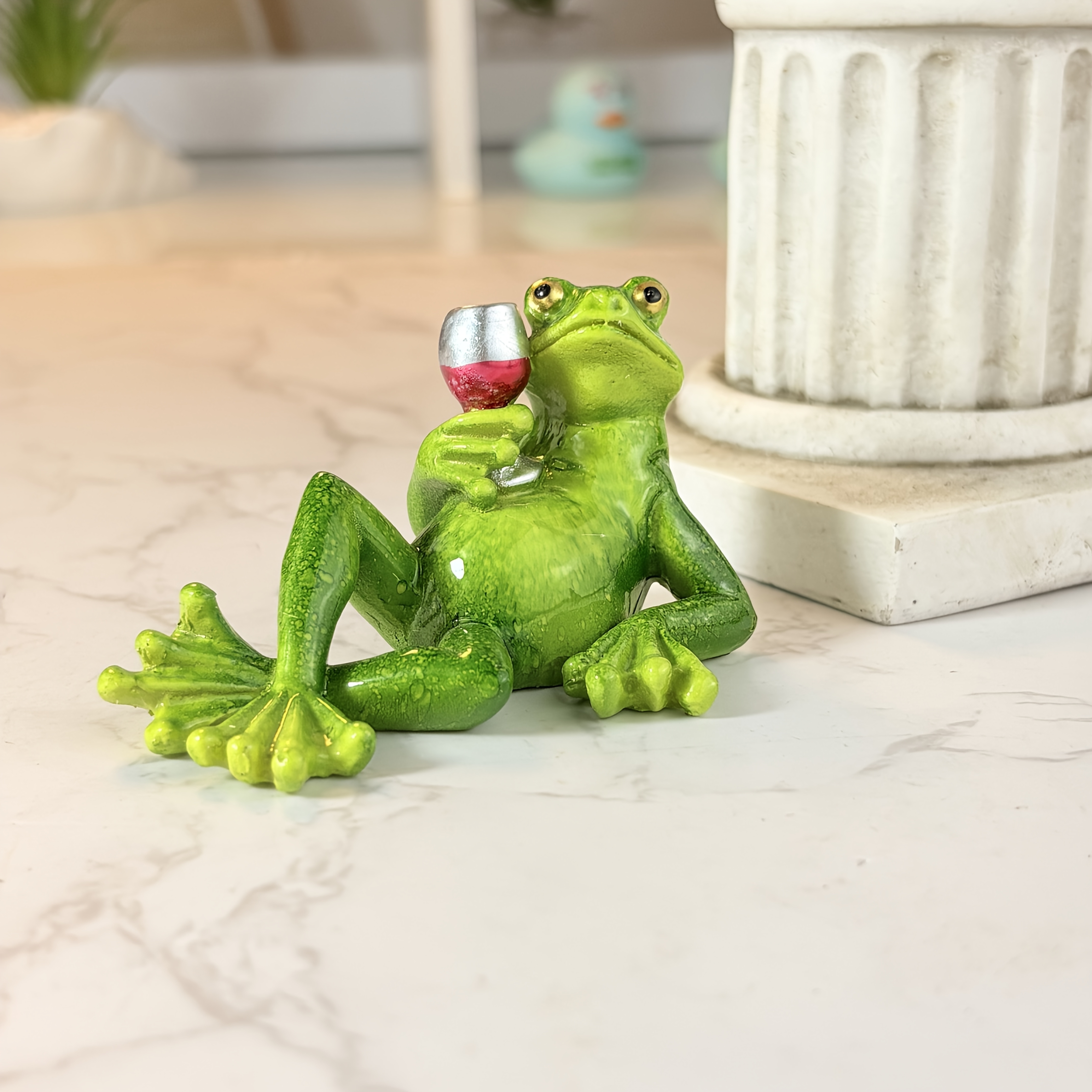 Image of 1pc Of Resin Frog Planter And Aquarium Decoration - Statue, Suitable For Easter, Garden, Home, Or Yard Decor - Durable Outdoor/indoor Animal-themed Ornament