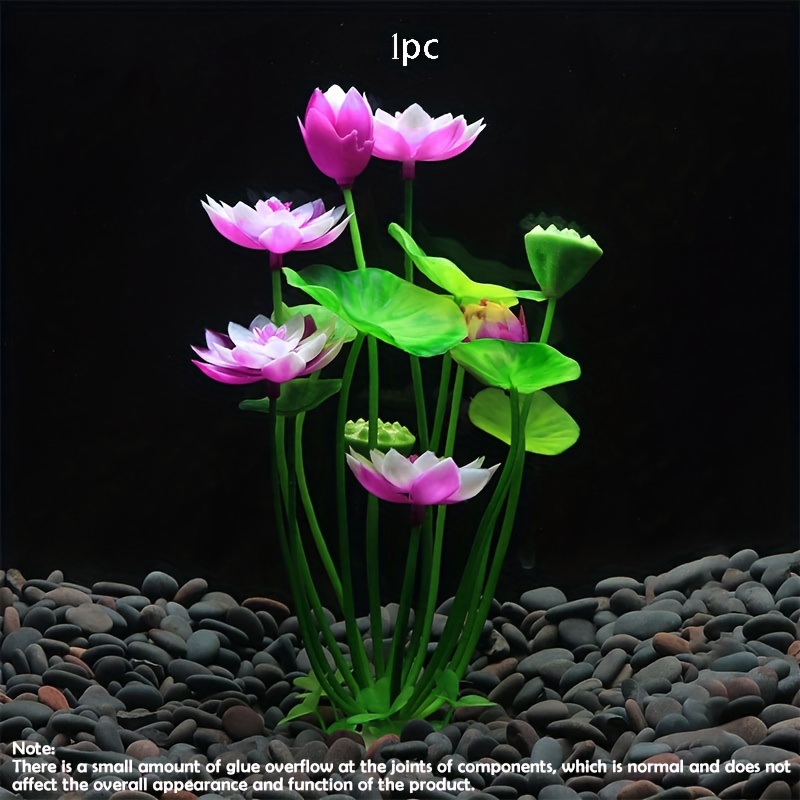 TEMU Decoración Artificial Vibrante de Loto para Acuario - Planta Flotante de PE Realista para Paisajismo de Acuarios: retailer-supplied image