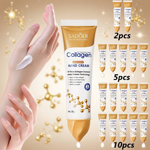 2 5 10pcs of collagen hand cream containing collagen ingredients moisturizes hands hydrates and retains moisture prevents and non greasy small size for easy carrying in a bag suitable for types skin care