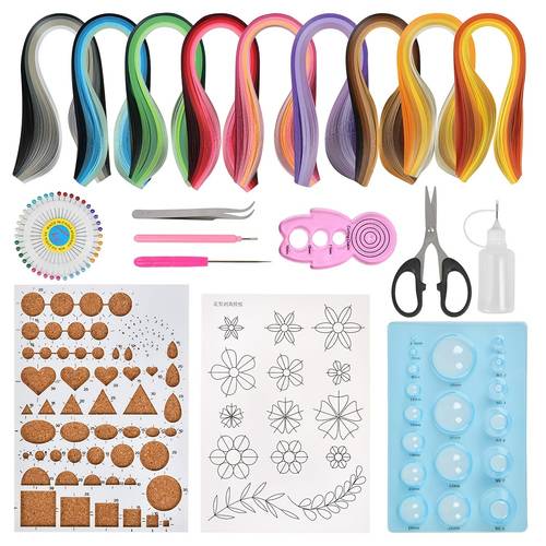 19pcs paper quilling tools kit with 45 colors 900 strips and 10pcs paper quilling supplies for paper drawing handcraft