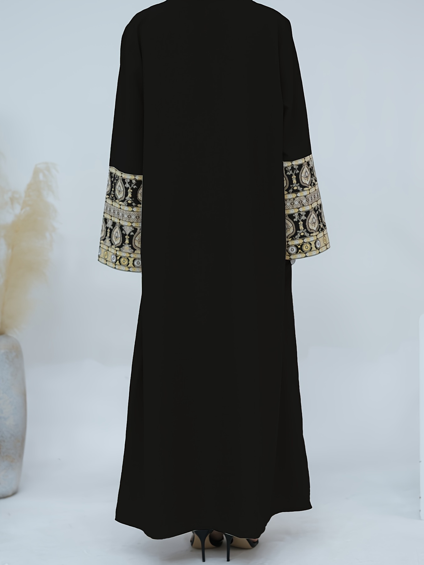 robe elegante de camisa aberta com bordado exquisito do Temu Brazil