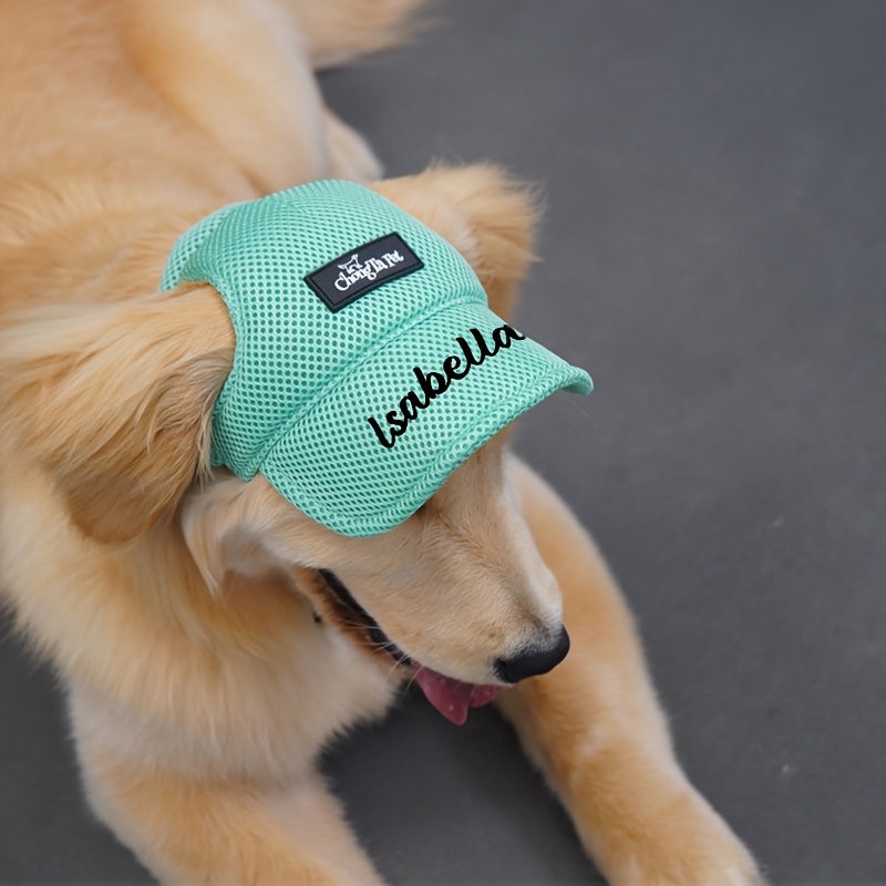 TEMU Chapeaux pour animaux de compagnie personnalisables avec ou textes, chapeaux oreilles respirants pour Golden Retriever, chapeaux de protection