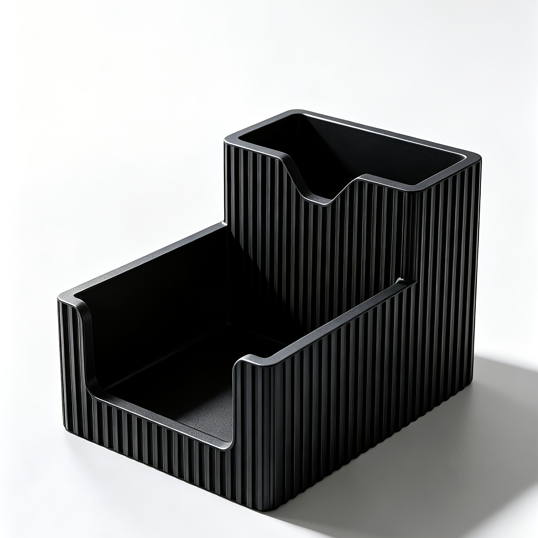 TEMU 1pc Easy Striped Multi-functional Pen Holder, Vertical , Premium Plastic Material, Office Desktop Organization, Study Room Stationery Storage,
