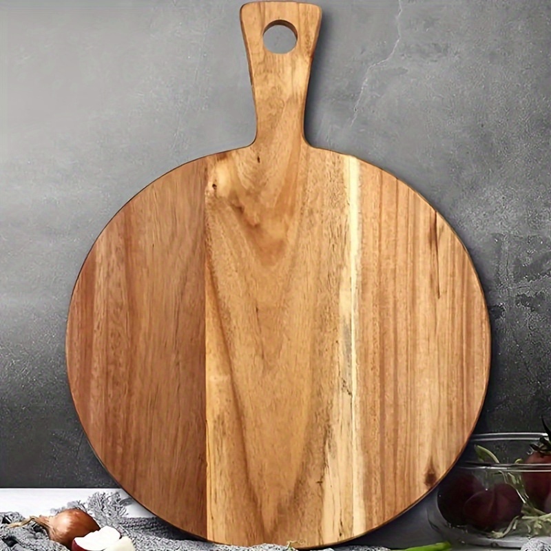 

Goxawee Wood Pizza Board With Handle - Cutting & Serving Paddle For Cheese, Meat, Fruit & Bread - , -resistant Kitchen Accessory