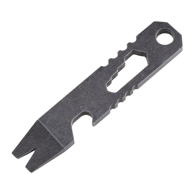 TEMU Stainless Steel Multifunctional Pry Bar Tool Keychain Pendant Edc Wrench Portable Bottle Opener