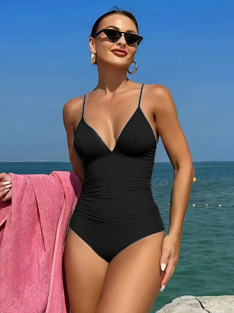 womens sexy one piece swimsuit v neck swim suit removable - Temu Oman womens sexy one piece swimsuit v neck swim suit removable - Temu Oman