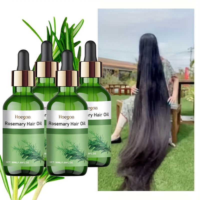 TEMU 4pcs 50ml/1.69oz Rosemary Oil Hair Oil Contains Rosemary Leaf Oil, Batana Oil, Castor Seed Oil Nourishing Suitable For Use In Moisturizing And