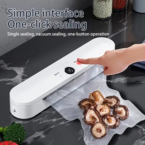 automatic vacuum sealer machine with seal button compact household food vacuum for freshness preservation ideal for meal prep snacks compatible with standard european plug 110 240v vacuum portable kitchen appliance userfriendly interface sealing kitchen gadget kitchen enthusiasts