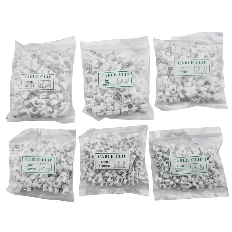 600pcs Cable Clamp Set For Home Use - 4mm, 5mm, 6mm, 7mm, 8mm, 9mm