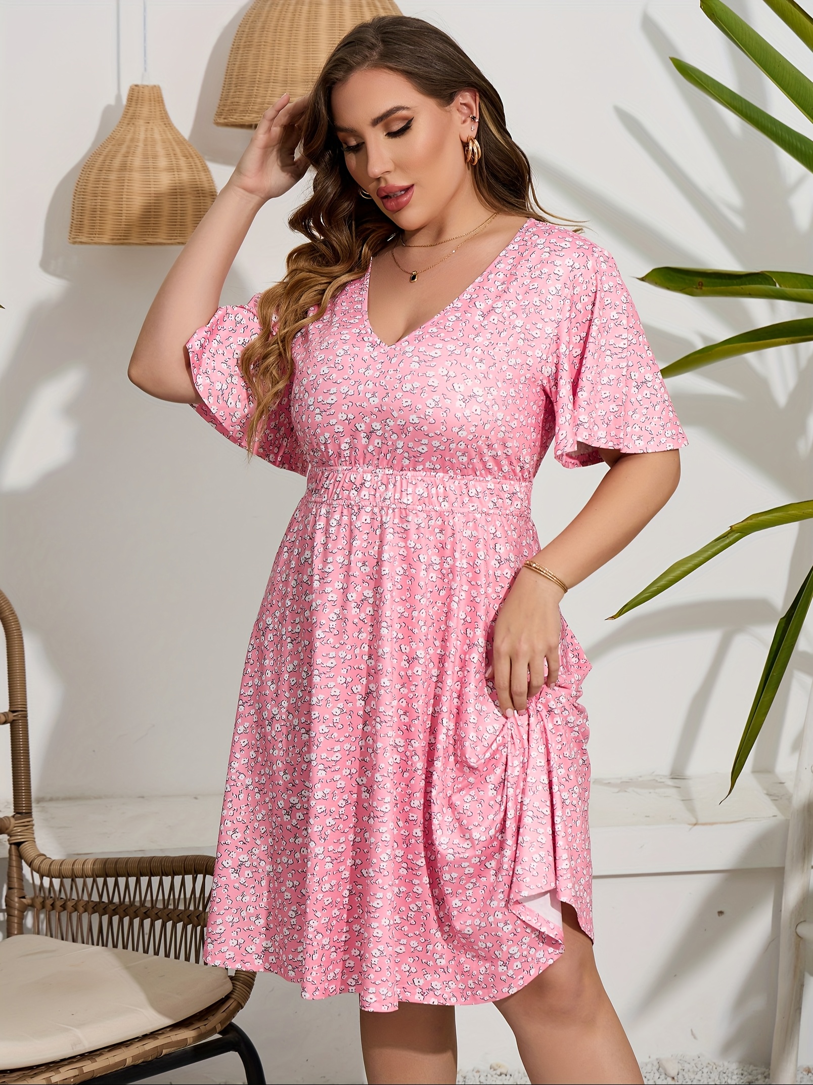 plus size summer dresses for short women Vionelle Plus Size Casual Striped Dress For Women,White Cute Picnic Summer  Dresses,Zanzea Vacation Outfits,Spring Boat Cruise Dress,Women's Short  Sleeve