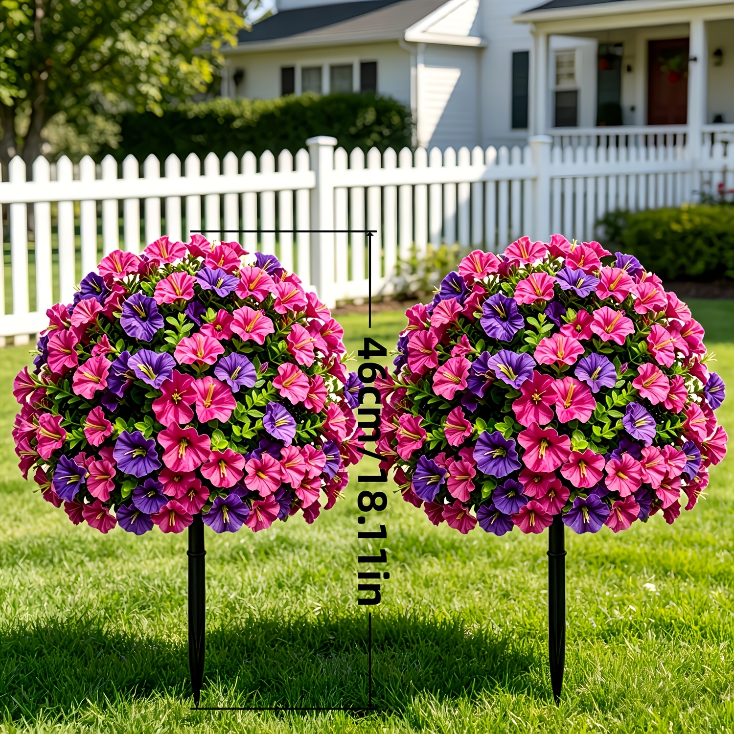 1pc deluxe large outdoor artificial flower multi color     flower ground insert tree flower with stand uv resistant faux mixed shrub flower combination suitable for summer autumn indoor outdoor decoration home decor
