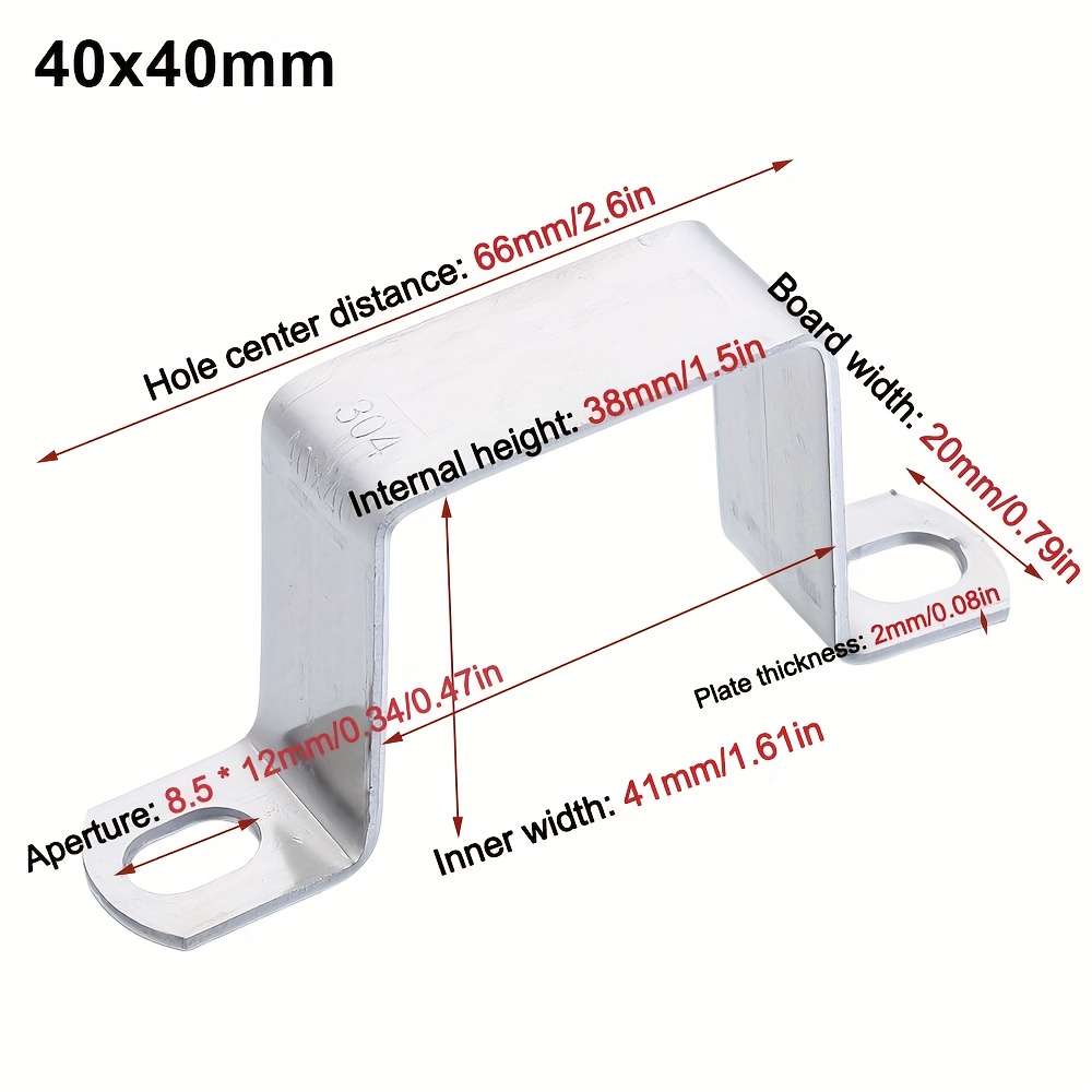 Image of Plumbing Tightening Hose Clamp Fastening Buckles Clip Ohm Tube Card 304 Stainless Steel M-shaped U-shaped Square Rectangle