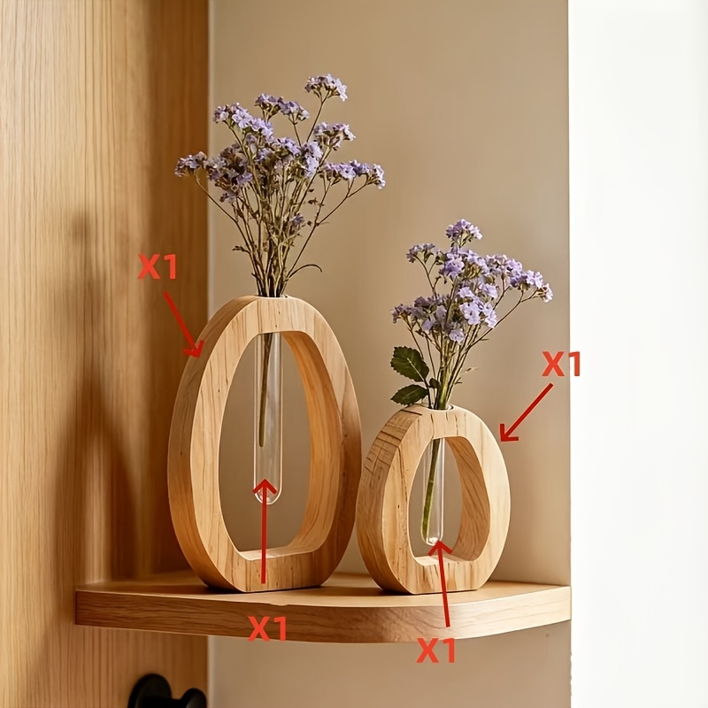 Image of 4pcs Set, Upgraded Style Complete Creative Green Plant Cultivation Decorative Ornaments Tubular Shape Suitable And Viewing Suitable For Home Office Desktop Tabletop Display Decoration