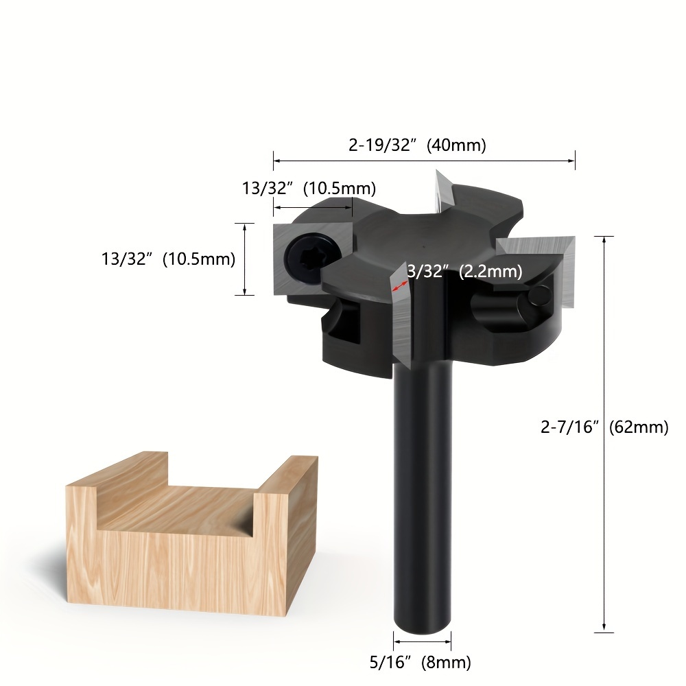 8mm Shank Router Bit With Milling Cutter Cemented Carbide Woodworking Bit Insert-style Spoilboard Indexable Drill
