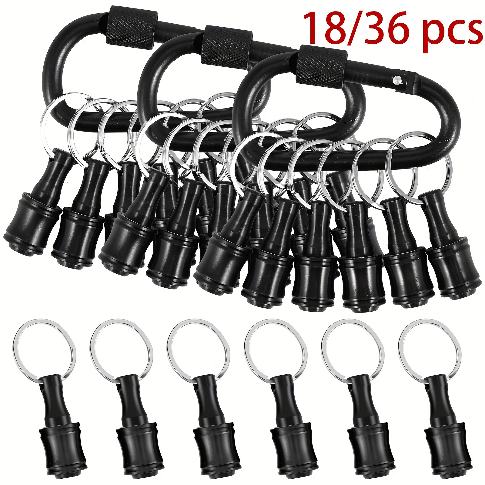 

18/36 Pcs 1/4inch Hex Screwdriver Bit Portable Bar Keychain Adapter Aluminum Alloy Bit 3 Carabiner For Screwdriver